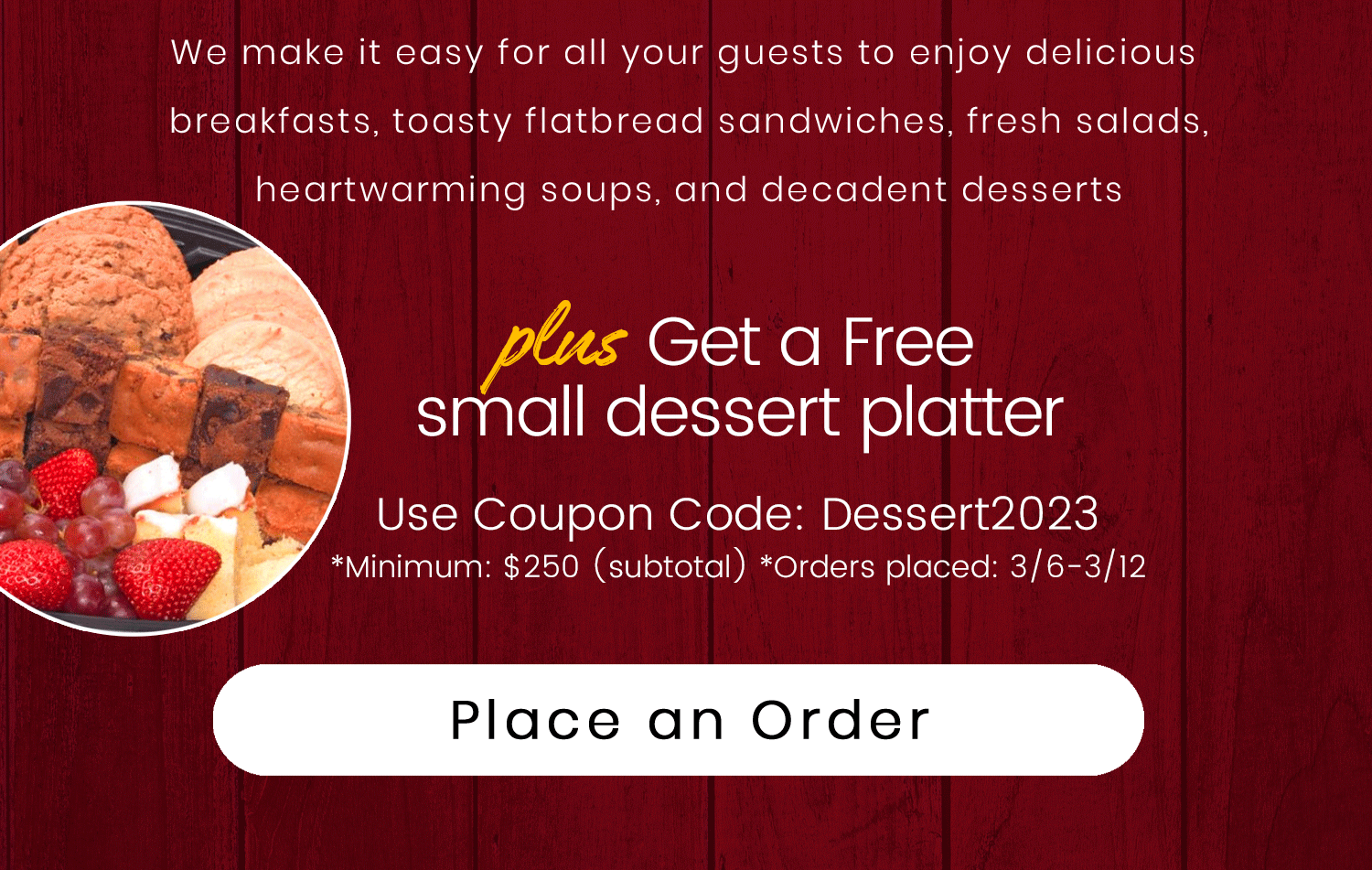 Free Dessert Platter from Cosi Catering Cosi