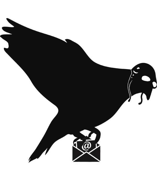 Smokeless bird logo carrying envelope