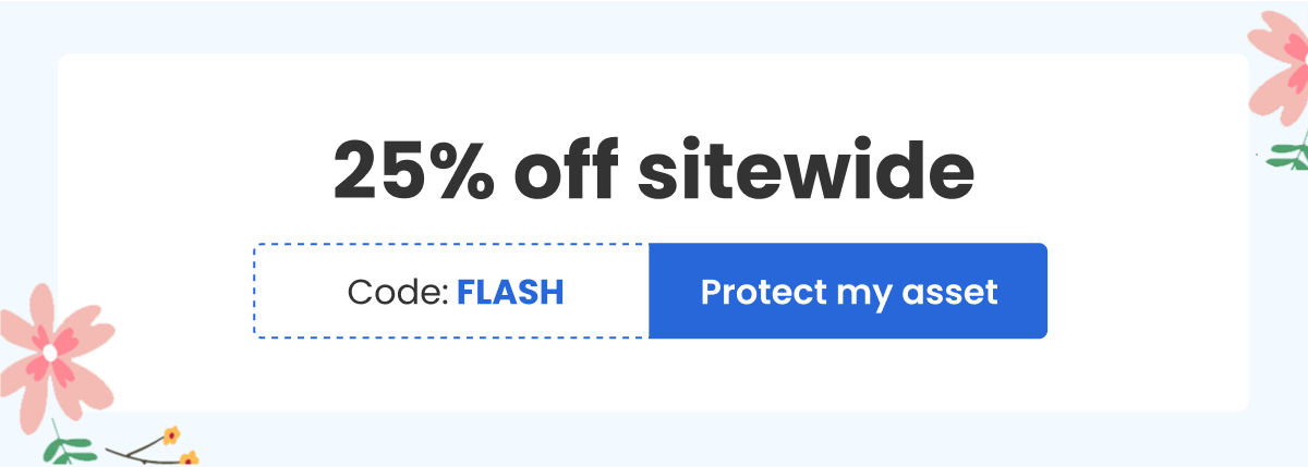 25% off sitewide Code: FLASH [Protect my asset]