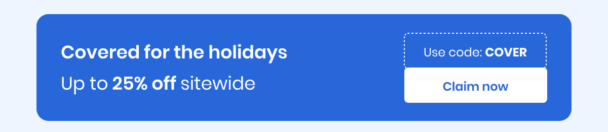 Up to 25% off sitewide | Use code : COVER 