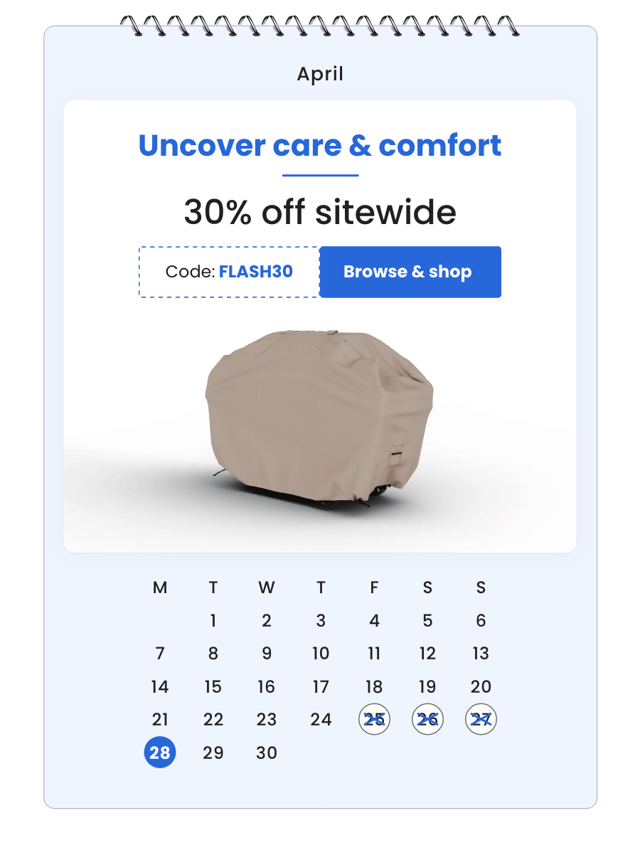 Uncover care & comfort 30% off sitewide Code: FLASH30 [Browse & shop]