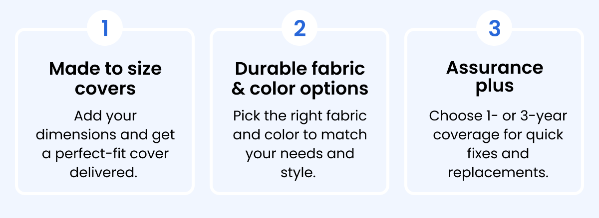 Made to size | Durable fabrics | Assurance plus 