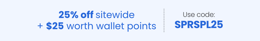 25% off sitewide + $25 worth wallet points | Use code - SPRSPL25