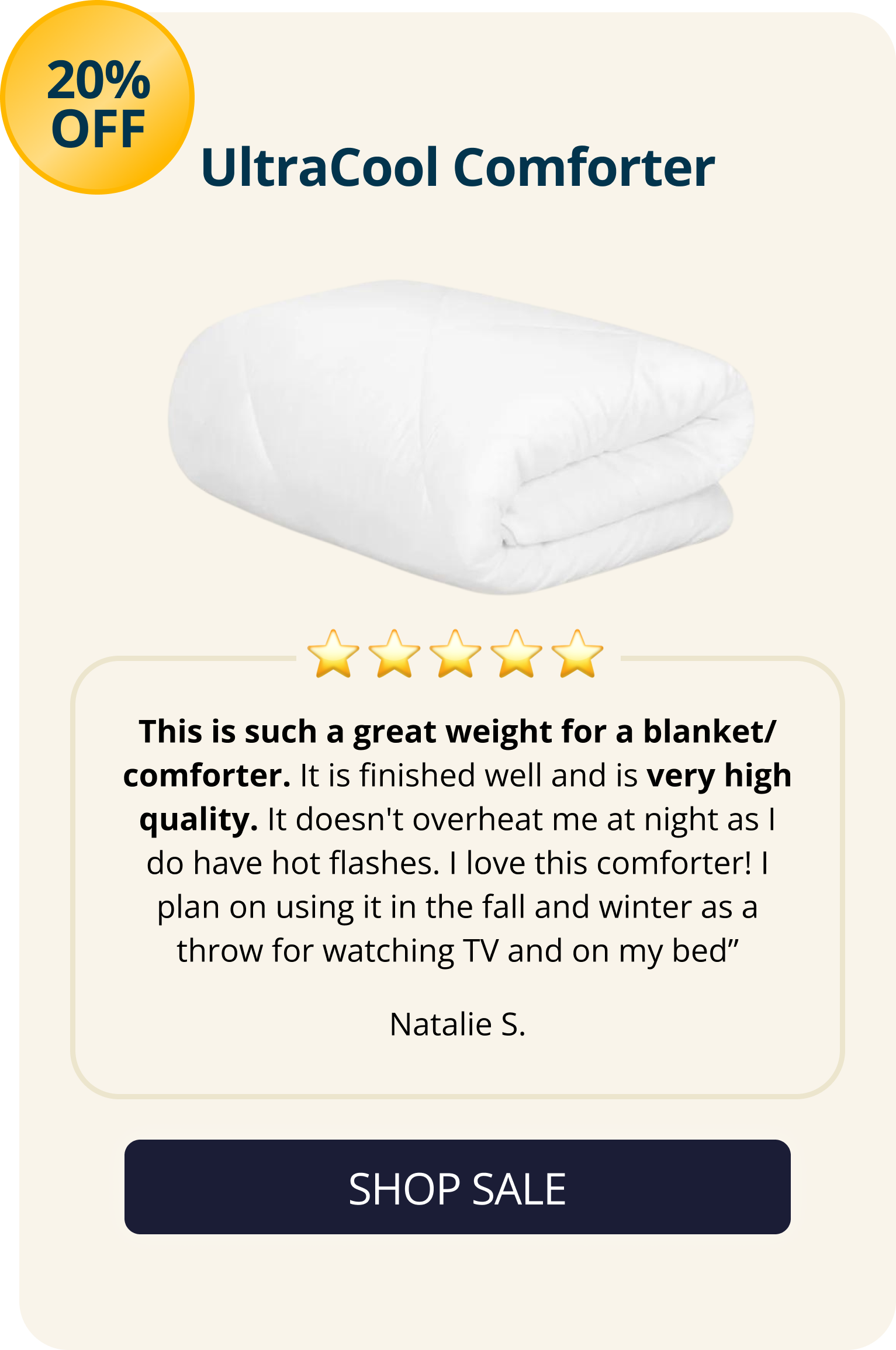 Ultracool comforter