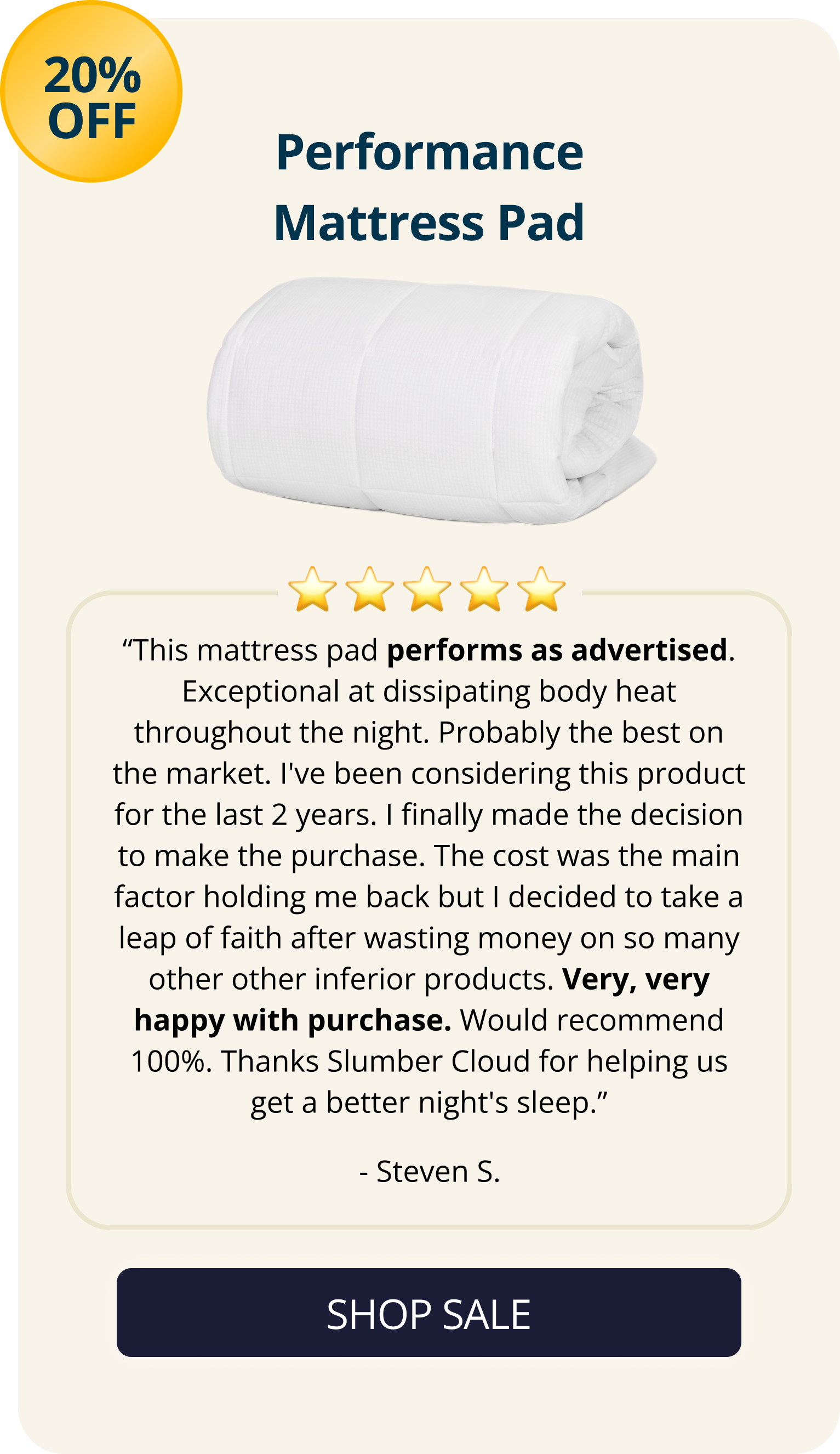 Performance mattress pad