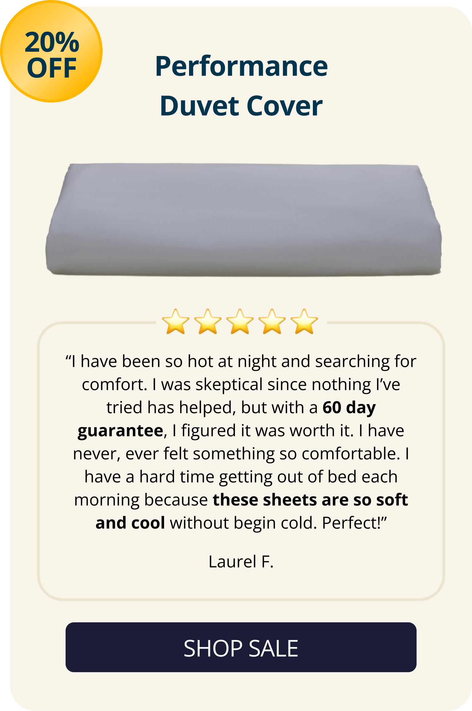 Performance duvet cover