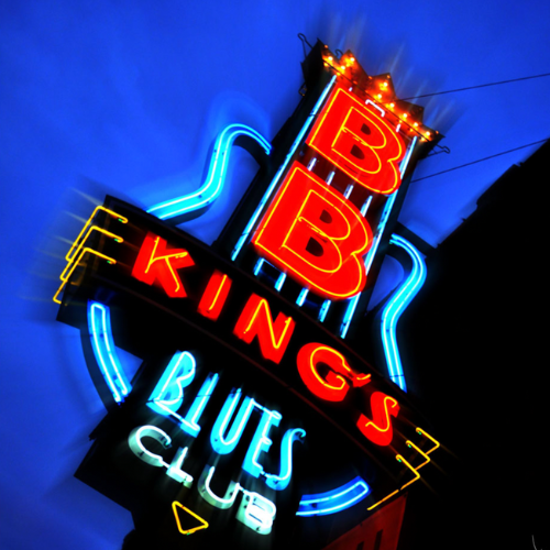neon sign outside of B B King's Blue's Club