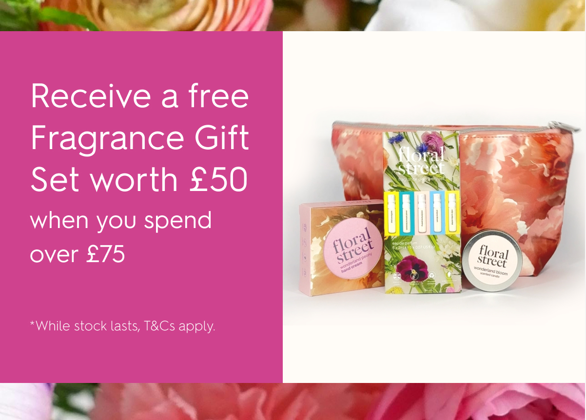 Receive a free Fragrance Gift Set worth £50 when you spend £75+