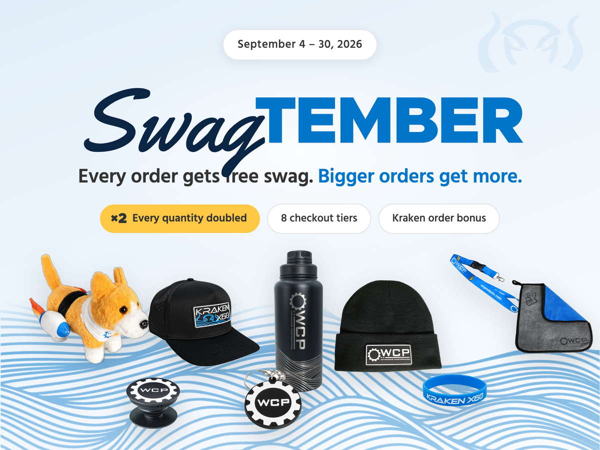 Swagtember, September 4 to 30, 2026. Every order gets free swag, bigger orders get more