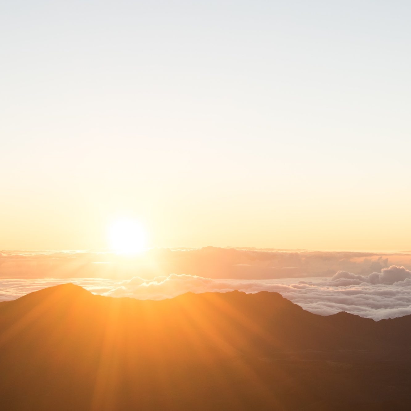 Sunset over a mountain
