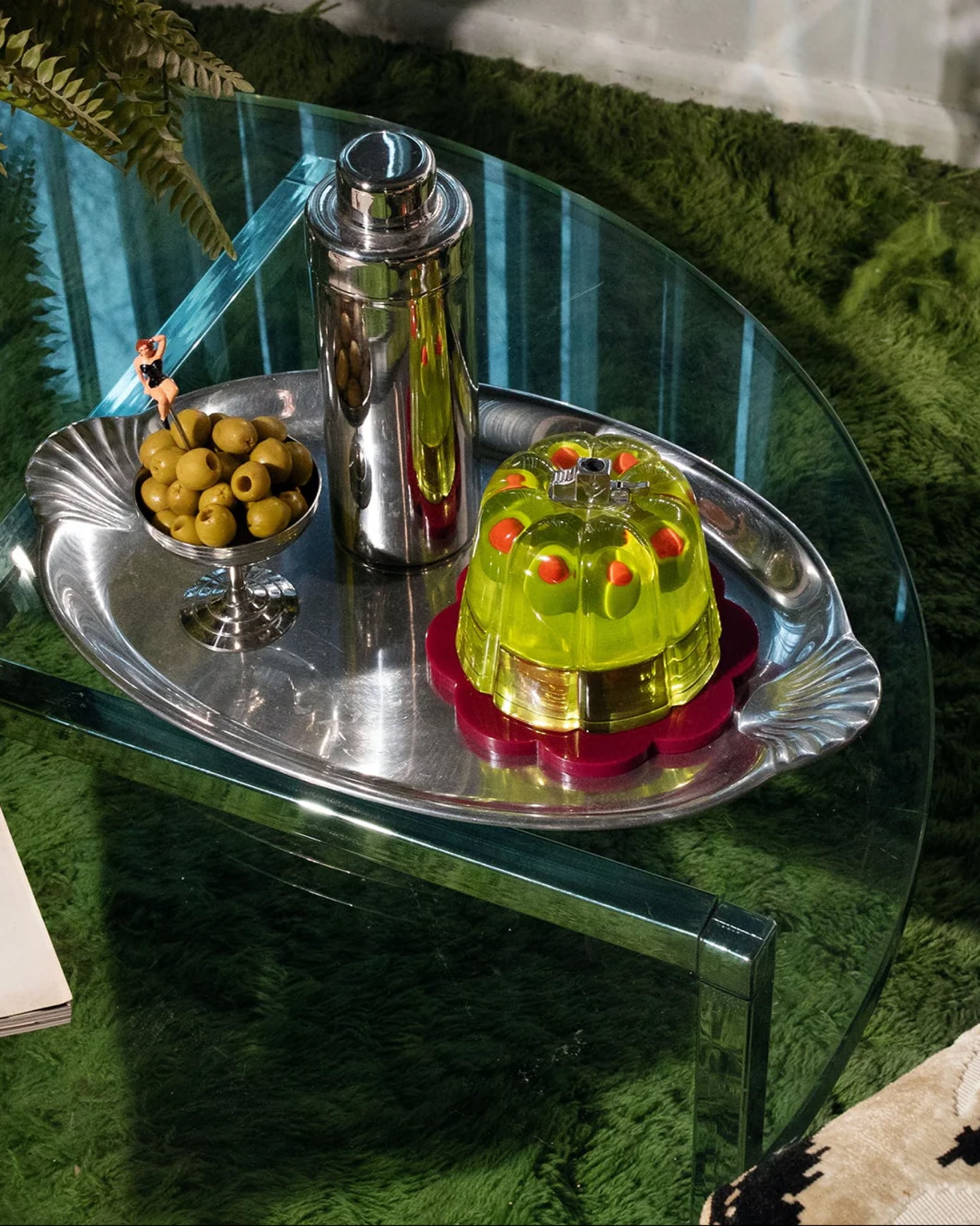 jelly tabletop lighter in olives