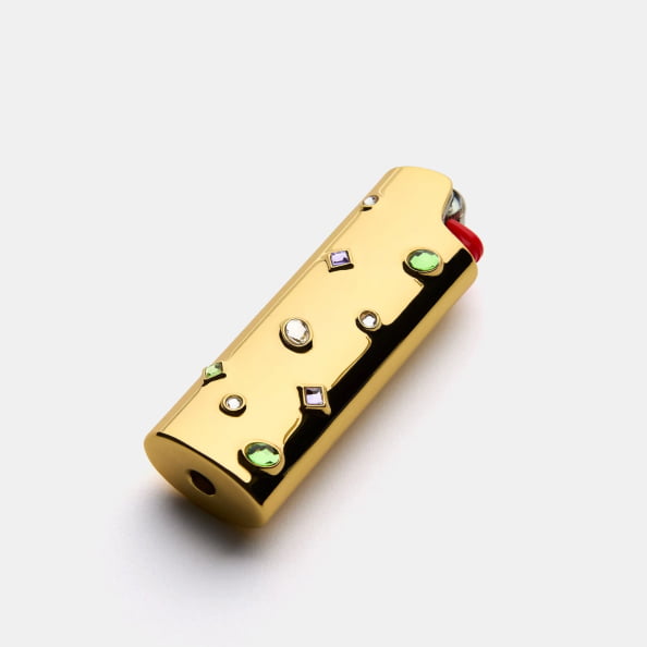 little gems lighter case in lilac gold