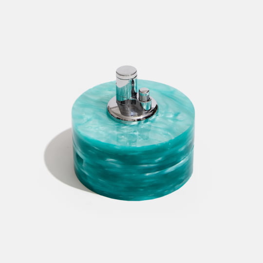 tabletop lighter in aqua pearlescent