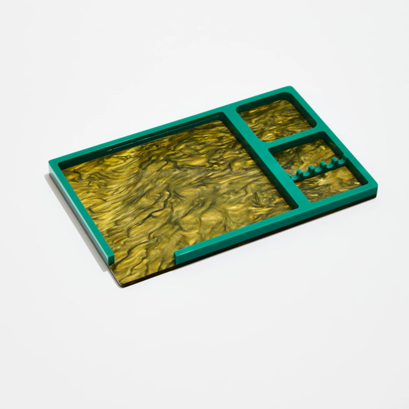 rolling tray in emerald