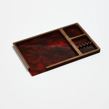 rolling tray in red tortoise