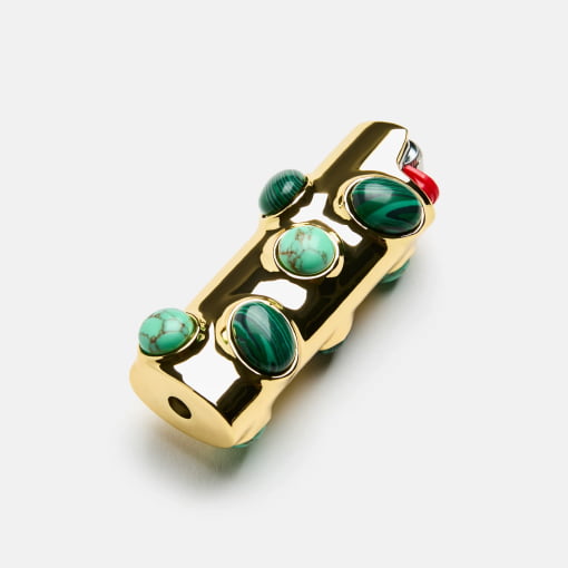 stoned lighter case in malachite