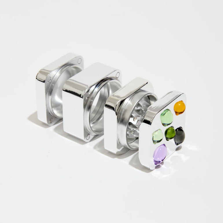 gemstoned grinder in silver
