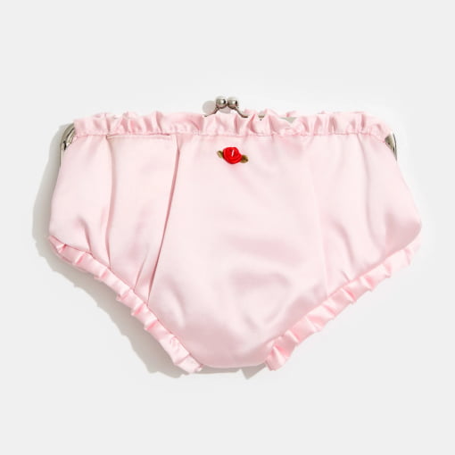 undies pouch in pink satin
