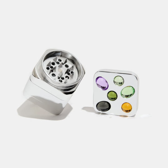 gemstoned grinder in silver