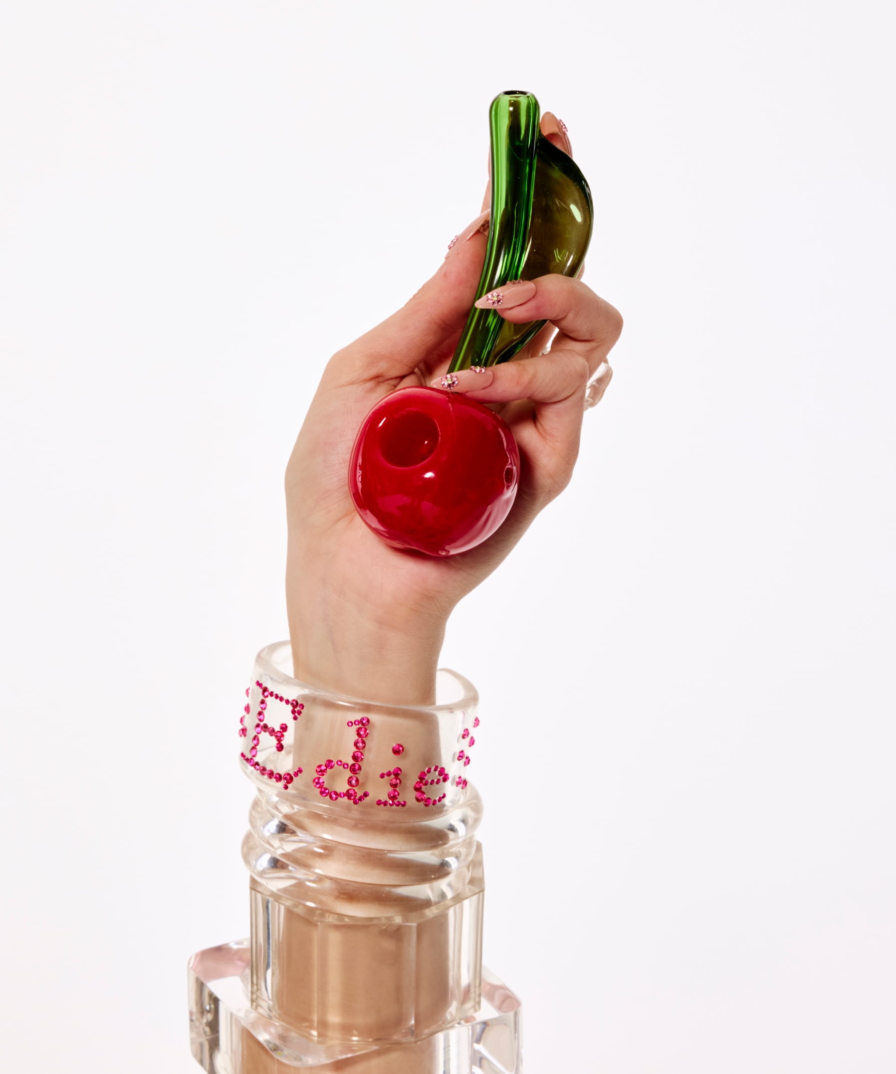 glass fruit pipe in cherry