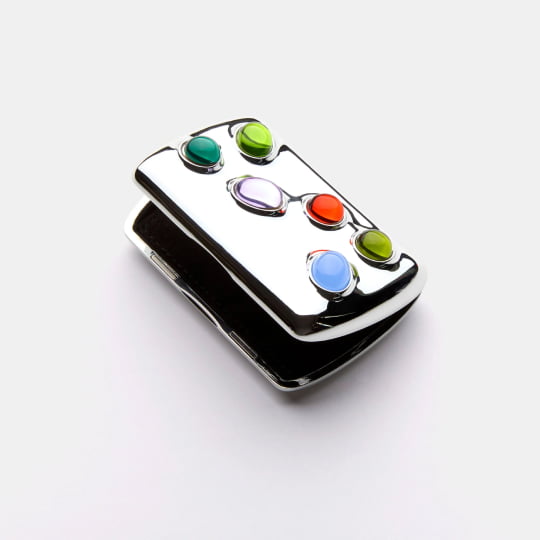gemstoned card case in silver