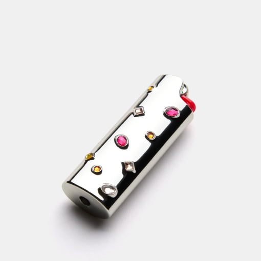 little gems lighter case in pink silver