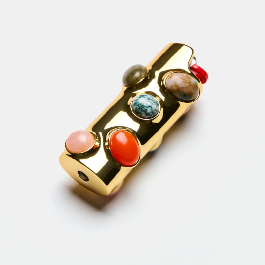 stoned lighter case in carnelian
