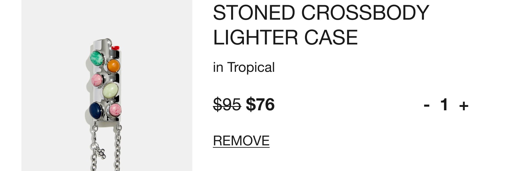stoned crossbody lighter case in tropical