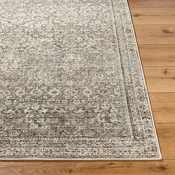 Collins Avenue Rust Green Machine Woven Rug