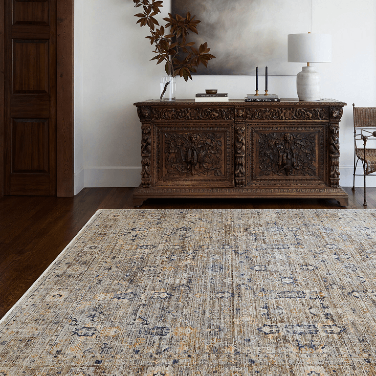 Ren Dark Brown Machine Woven Rug