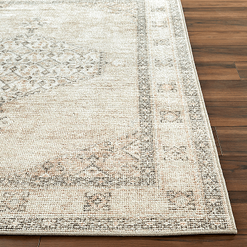 Lila Brown Orange Machine Woven Rug