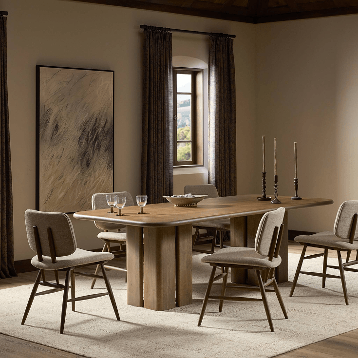 Rishi Washed Taupe Mango Dining Table