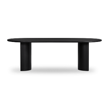Paden Acacia Oval Dining Table Aged Black Acacia