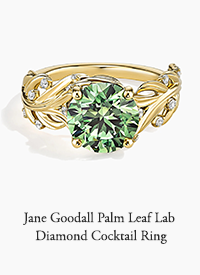 Jane Goodall Palm Leaf Lab Diamond Cocktail Ring