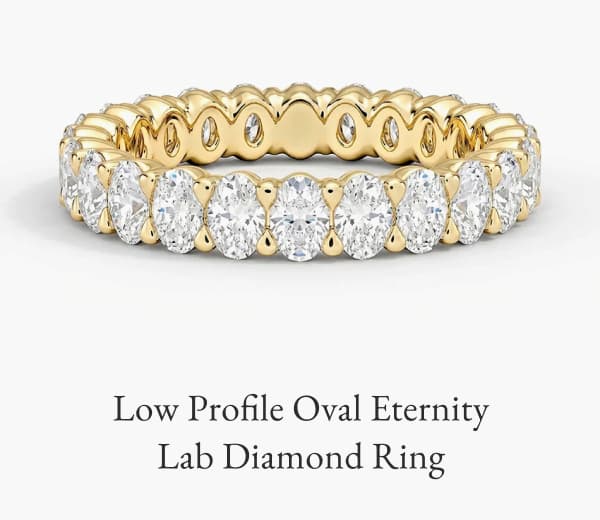Low Profile Oval Eternity Lab Diamond Ring