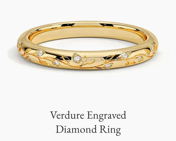 Verdure Engraved Diamond Ring