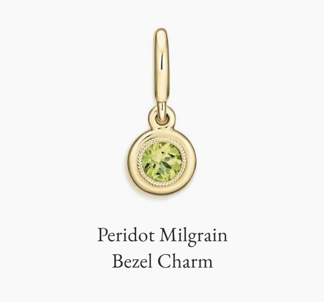 Peridot Milgrain Bezel Charm