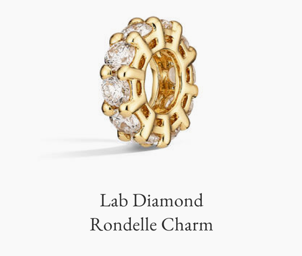 Lab Diamond Rondelle Charm