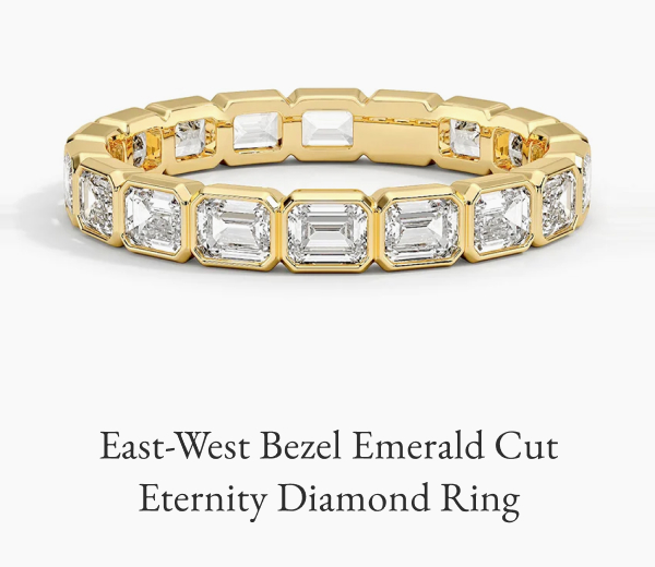 East-West Bezel Emerald Cut Eternity Diamond Ring