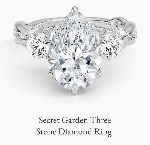 Secret Garden Three Stone Diamond Ring