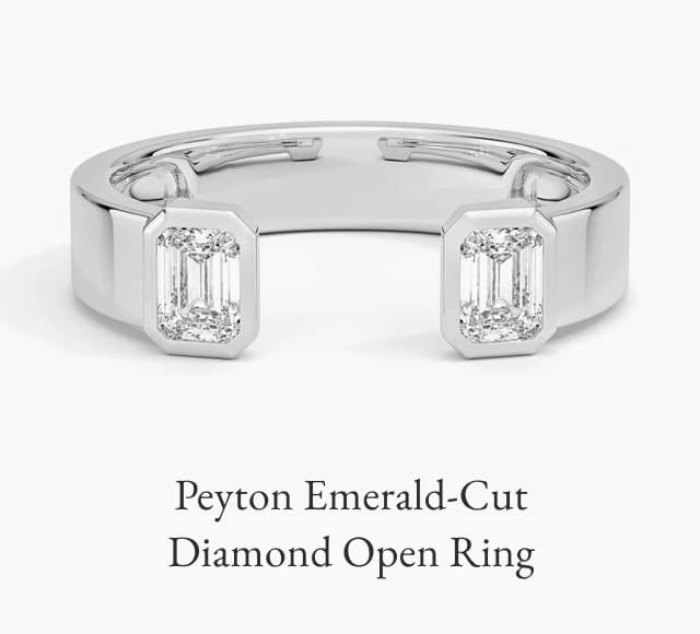 Peyton Emerald-Cut Diamond Open Ring