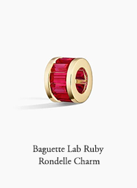 Baguette Lab Ruby Rondelle Charm