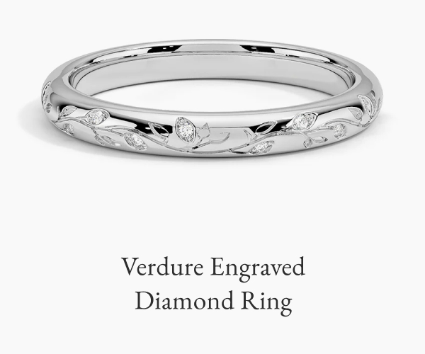 Verdure Engraved Diamond Ring