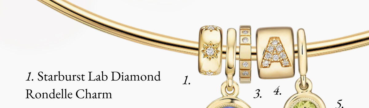 Starburst Lab Diamond Rondelle Charm