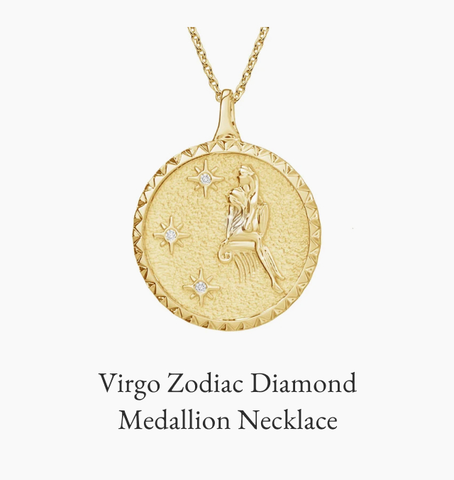 Virgo Zodiac Diamond Medallion Necklace
