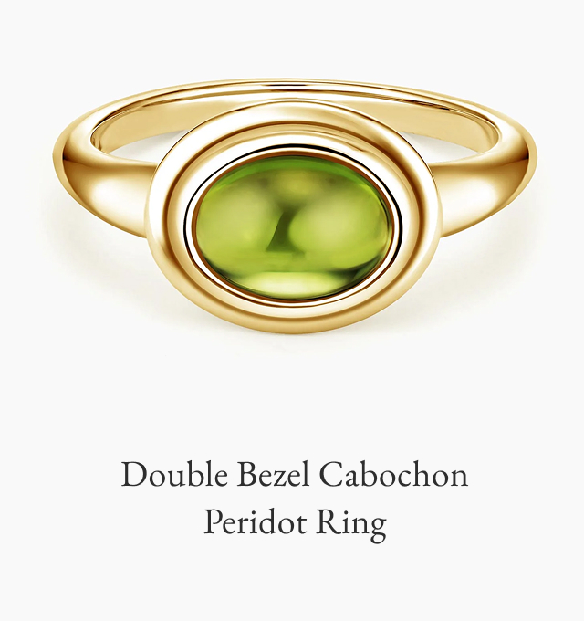 Double Bezel Cabochon Peridot Ring