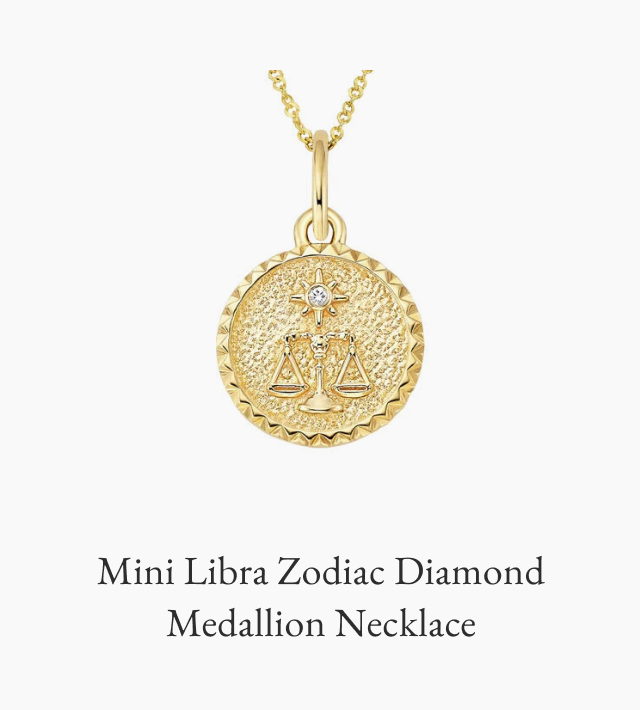 Mini Libra Zodiac Diamond Medallion Necklace