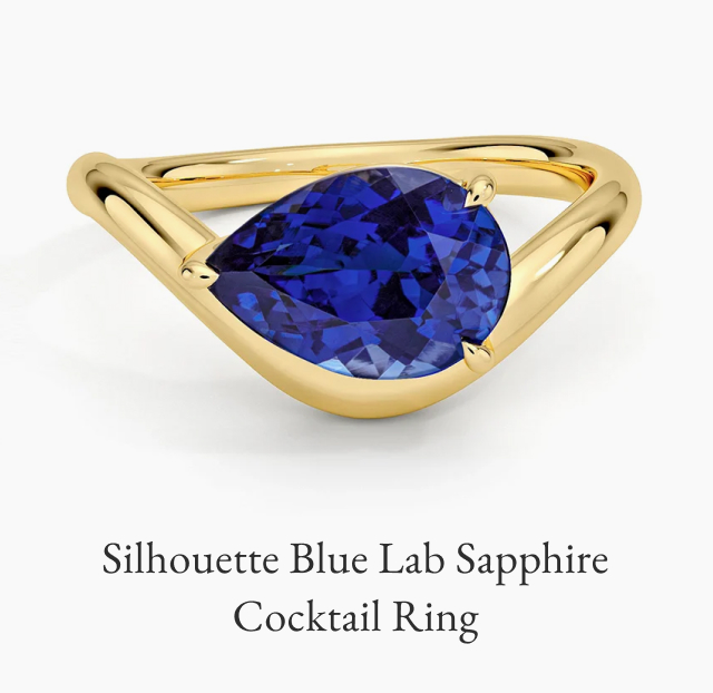 Silhouette Blue Lab Sapphire Cocktail Ring