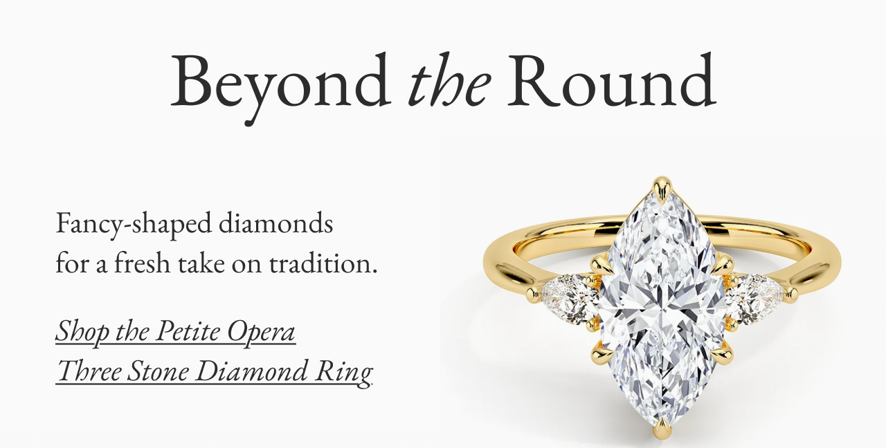 Shop the Petite Opera Three Stone Diamond Ring