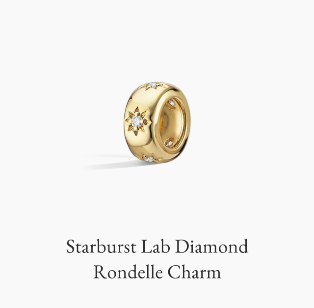Starburst Lab Diamond Rondelle Charm